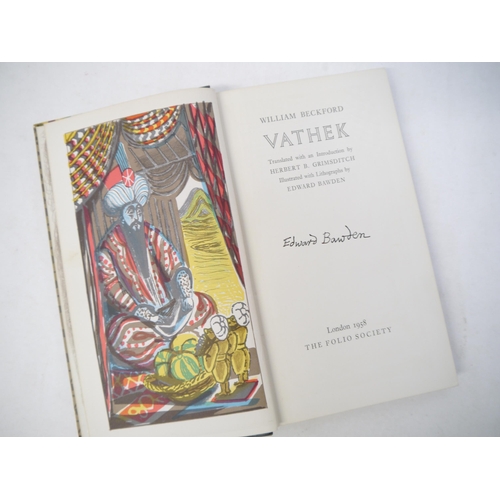 9197 - Edward Bawden (ilustrated), William Beckford: 'Vathek', London, The Folio Society, 1958, signed by E... 