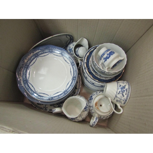 1444 - A selection of blue and white dinner and tea wares including Johnson Bros Indies   (E)  £10-20