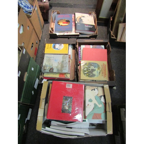 1448 - Four boxes of art related books, Japanese, Ronald Searle, Lautrec, Sex and Pleasure in Japanese Art,... 