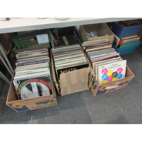 1468 - Three boxes of mixed LP's including Pete Seeger, Nick & Elaine, Philip John Lee etc.