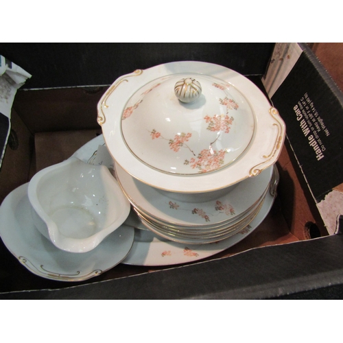 1469 - Three boxes of Fukayawa part tea and dinner service with hand decorated tree branches  (E)  £8-12