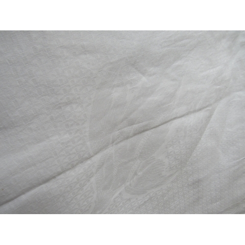 4097 - An important Irish damask linen hand-woven banqueting cloth by Walpole Bros. With their signature wo... 