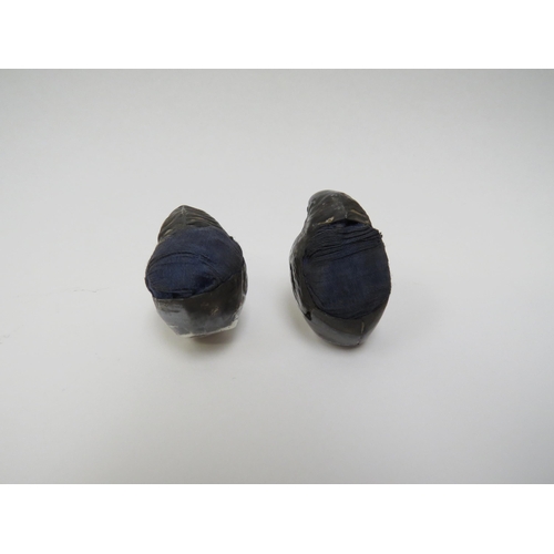 5006 - A pair of Sampson Mordan & Co Ltd. silver chick shaped pin cushions, major areas of damage including... 