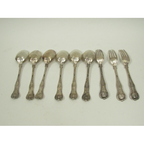5060 - A set of six Henry Williamson Ltd Kings pattern spoons together with three forks all dated 1907, 491... 