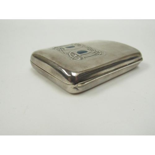 5069 - Liberty & Co Archibald Knox cigarette case, Birmingham 1903, 8cm x 5.5cm, 83g, with purchase receipt... 