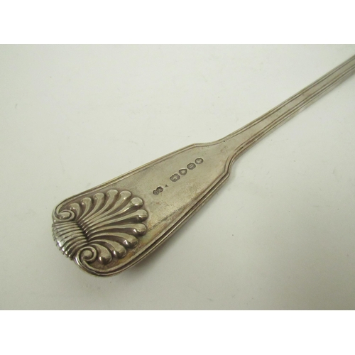 5074 - A Chawner & Co (George William Adams) silver soup ladle, shell relief to terminal and bowl, London 1... 