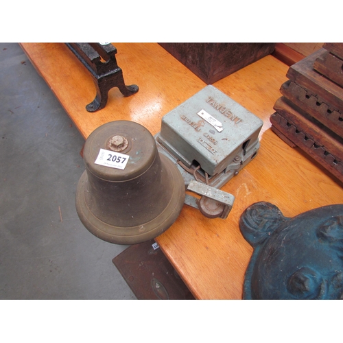 A Tangent wall mounting bell, case a/f