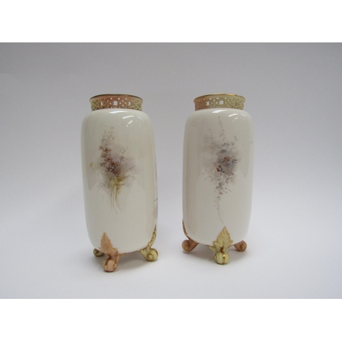 5111 - A pair of Royal Worcester vases painted by James Stinton with pheasants in the landscape, c.1911, 14... 