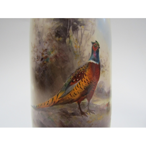 5111 - A pair of Royal Worcester vases painted by James Stinton with pheasants in the landscape, c.1911, 14... 