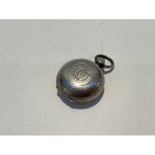 5057 - A Victorian silver sovereign case of round form, monogrammed, 22g
