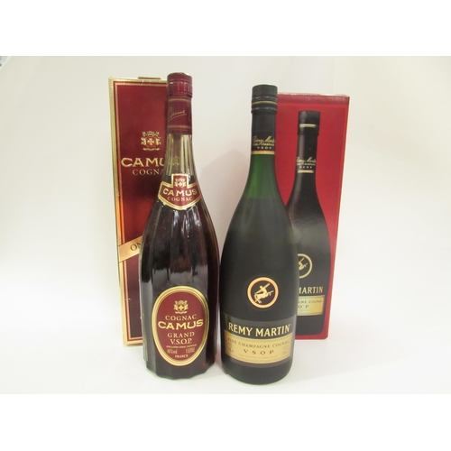 5348 - Camus Cognac V.S.O.P 1ltr boxed, Remy Martin V.S.O.P 1ltr (2)