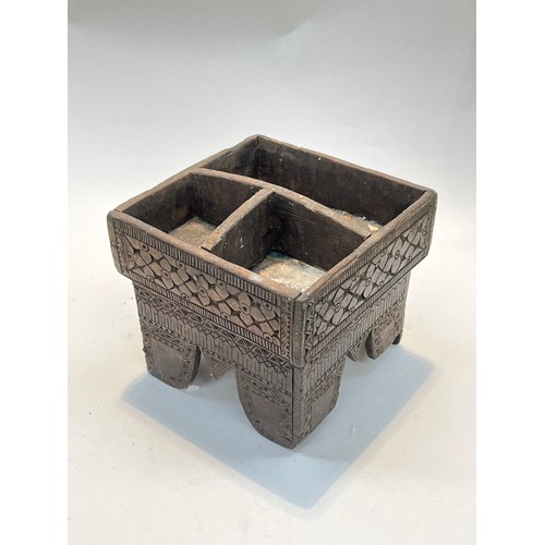 5234 - A Northern Thailand carved wood sectional box / tray for betel nut use     (E) £15-20