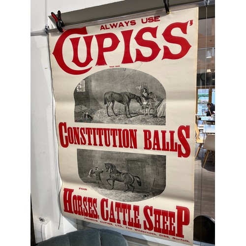 5249 - Three Cupiss Constitution balls posters illustrated with horses from Diss Print Works, 92cm x 64cm a... 