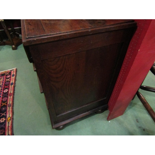 4058 - An 18th Century and later oak chest of small proportions, the four drawers with geometric mouldings ... 