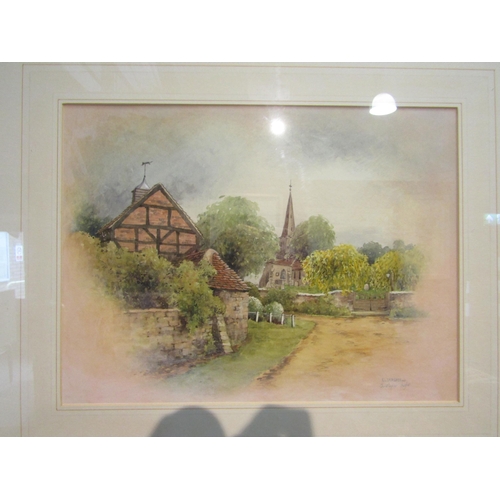 4085 - CHRISTOPHER HUGHES (b.1955): A watercolour, the village of Eldersfield, signed lower right, artist b... 