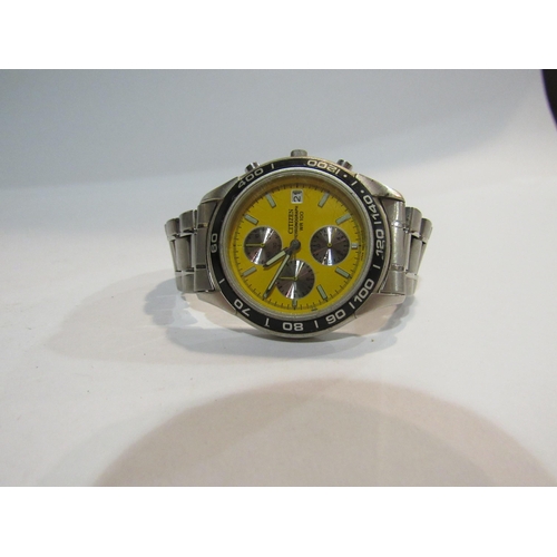 4412 - A Citizen men's wristwatch, WR100, yellow dial