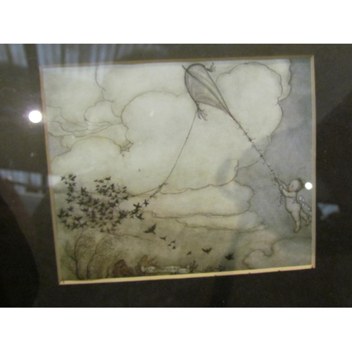 4496 - Three framed vintage prints of children and fairies after Arthur Rackham (1867-1939), each dated 190... 