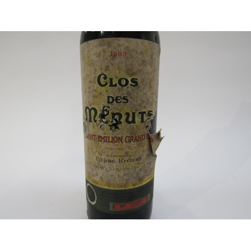 4516 - 1988 Clos Des Menuts, Saint-Emilion Grand Cru. label torn