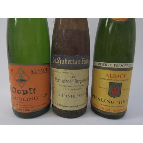 4526 - 1981 Westhofener Bergkloster Kabinett St Hubertus Kellerei Level mid label, 1983 Dopff Riesling, Als... 