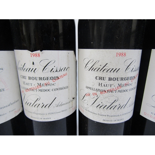 4529 - 1988 Chateau Cissac Cru Bourgeois Haut Medoc, L.Vialard x 5