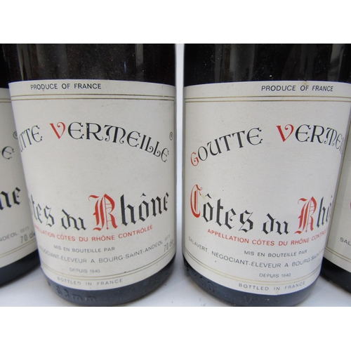 4539 - 1979 Goutte Vermeille, Cotes du Rhone, x 4 (one level low)