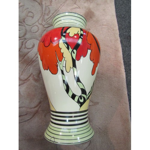 1465 - A small quantity of hand-painted mainly 1930's Art Deco ceramics and a recent Clarice Cliff vase pos... 