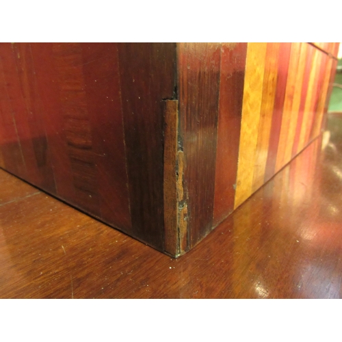 4032 - A Victorian work box with cubic multi-veneered  effect parquetry, 13cm tall, 38cm long, 28cm deep   ... 