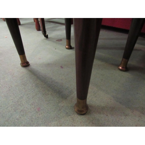 4077 - Property of a Major an Art Deco French line inlaid mahogany stool on tapering legs and brass feet   ... 