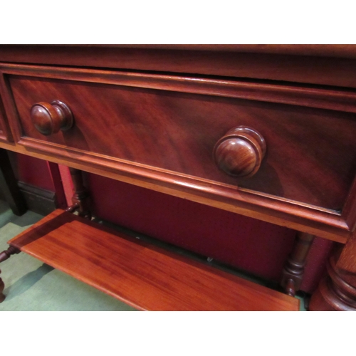 4095 - Circa 1860 a mid Victorian flame mahogany washstand the three quarter raised back over two frieze dr... 