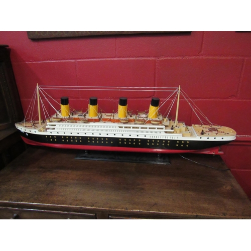 4130 - A model of the Titanic on stand, a/f, 44cm high x 120cm long    (E) £12-20