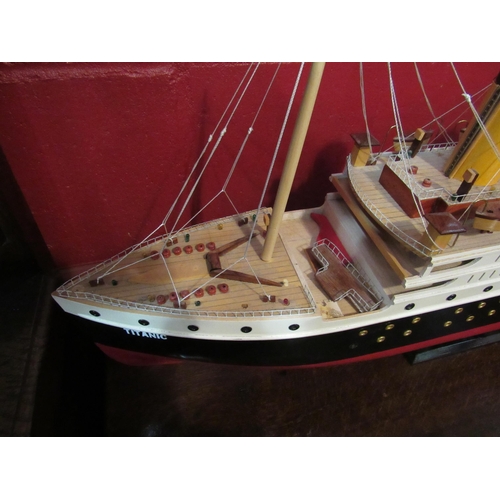 4130 - A model of the Titanic on stand, a/f, 44cm high x 120cm long    (E) £12-20