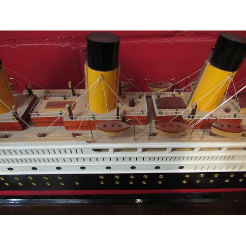 4130 - A model of the Titanic on stand, a/f, 44cm high x 120cm long    (E) £12-20