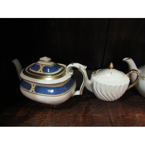 4191 - A selection of mostly Victorian cream and gilt tea pots and milk jugs including Royal Doulton and Bo... 