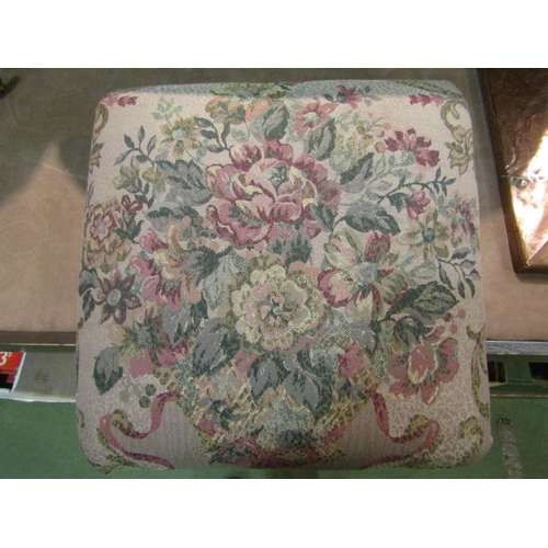 4210 - A floral upholstered footstool of square form