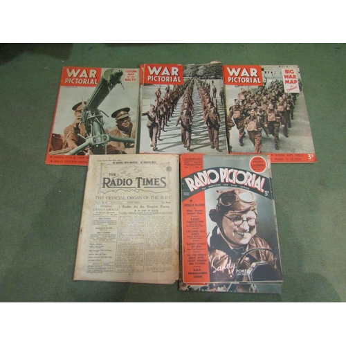 4221 - A box of vintage magazines: War Pictorial, The War, The Field and Radio Pictorial