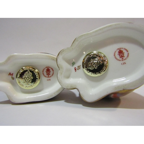 4242 - Two Royal Crown Derby paperweights with gold stoppers, seated cats, approximately 13.5cm high each