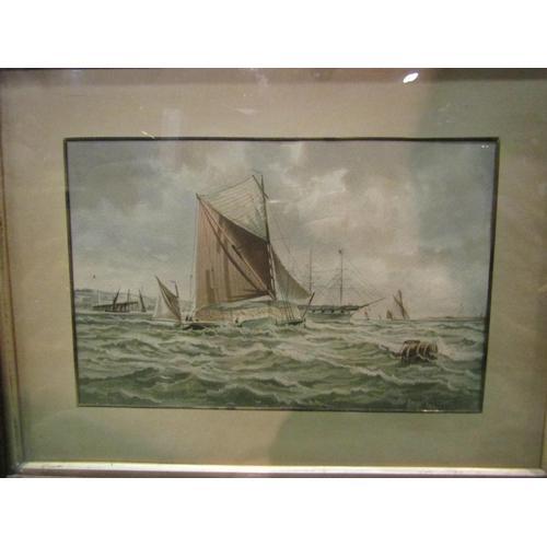 4262 - C.H. LEWIS: Three watercolours depicting seascapes, signed lower right, all framed and glazed, 18cm ... 