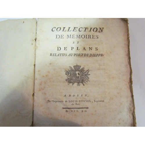 4017 - Collection de memoires et de plans relatifs au port de dieppe 1790. Several egraved folding maps, pl... 