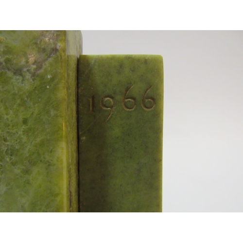 4105 - An Irish green stone and bronze 1916-1966 commemorative panel, 10cm high x 17.5cm wide