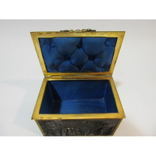 4288 - An AB Paris cast metal box with relief panels