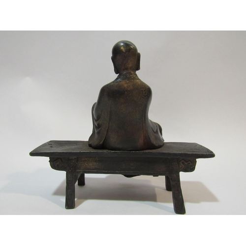 4293 - A Tibetan seated Buddha, 20cm wide x 20cm high   (R) £100