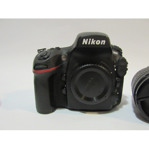 4314 - A Nikon D800 digital SLR camera body with three Nikon lenses.  Nikon 55-200mm F4-5.6G ED AFS DX VR l... 