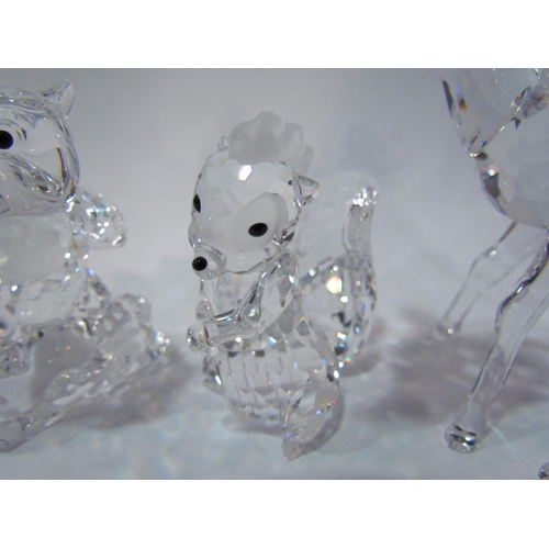 4338 - A Swarovski Disney Bambi with pink butterfly together with Bambi Friends: Thumper, Skunk, Owl and Fl... 