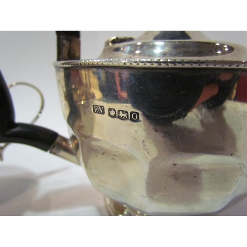 4342 - An Emile Viner silver three piece tea set, Sheffield 1931, 686g