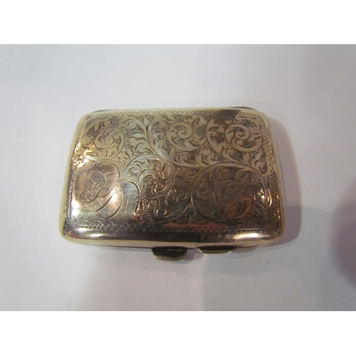 4347 - A silver cigarette case, BIrmingham 1916 (dented), napkin ring Birmingham 1964 and monogrammed silve... 