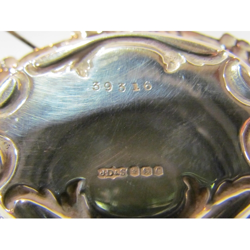 4351 - A silver mustard pot (lid loose) silver pin dish, Continental fob watch (damaged) and ring (4)