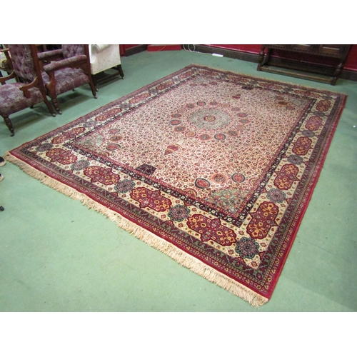 4589 - A modern Persian style rug with all-over leaf and vine detail, 365cm x 270cm