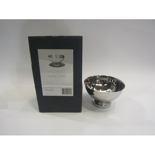 4503 - GEORG JENSON: Manhattan Collection stainless steel snack bowls, 12cm tall boxed and with retail carr... 