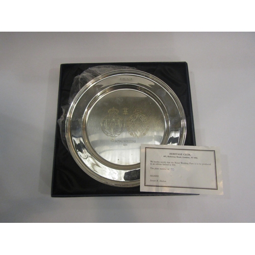 4509 - A silver platter, Royal wedding 1981 limited edition 55/850