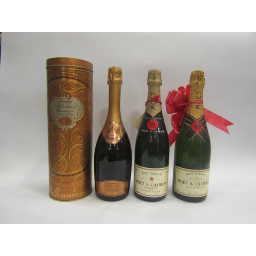 4547 - Three bottles of champagne including Moet & Chandon